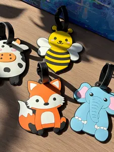 Elephant Bee Luggage Tag, Cartoon Animal Travel Identifier Label, Essential Baggage Hanging Piece, Airport Checked-In Suitcase Tag