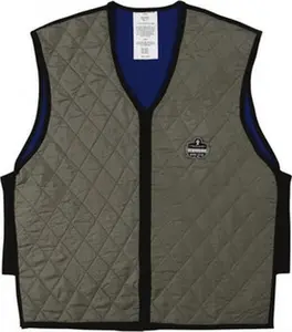 Ergodyne Size 2XL, Gray Cooling Vest 46 to 50" Chest, Zipper Front, Nylon 12546