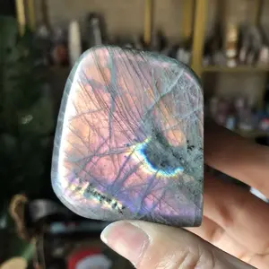 【crystalfactory_live】Natural Crystal  Purple Flash Labradorite Free from Collection