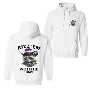 Hoodie - Featuring A Raccoon Wearing An American Cowboy Hat and Sunglasses Shirt, Perfect for Outdoor Parties and Casual