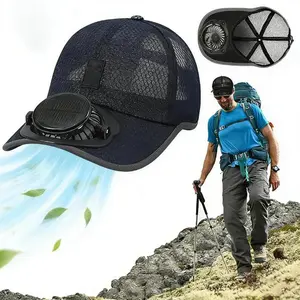 Sun Visor Hats with Fan,Solar Powered Cooling Baseball Chapeau Breathable UV Protection,USB Charging for Men Women Unisex