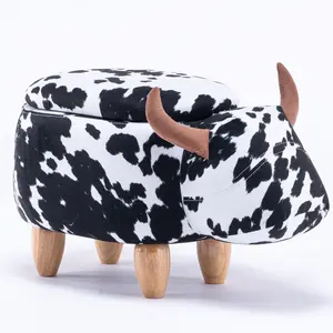 Home 2 Office Cow Storage Ottoman - Versatile Cow Storage Space for Home Office Use