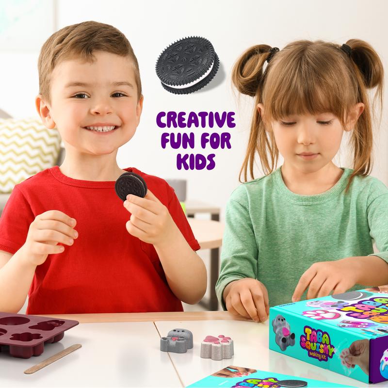 Taba Squishy Making Craft Kit Sticky Cookie Squishy Fidget Toys DIY Taba Squishy 6 Unique shapes Squishy panda, Squishy cookie, Squishy Bunny,  Glow In the dark
