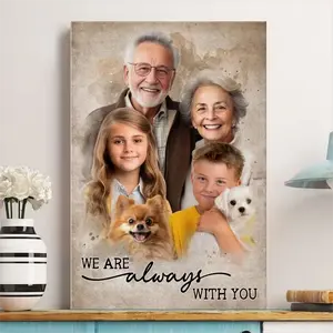 2D Flat, Personalized Customized Canvas - Add Loved One to Photo Custom Canvas - Memorial Gift for Dad Mom, Customized Canvas Pictures for Wall outdoorfun