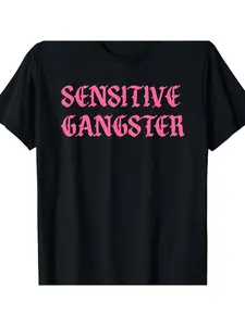 A Funny And Stylish Black Gangster-Themed T-Shirt with Pink Lettering, Designed for Both Men And Women.This Comfortable Unisex Top Is Perfect for Casual Outings, Featuring a Crew Neck And Short Sleeves.It'S an Ideal Gift for Mother'S Day