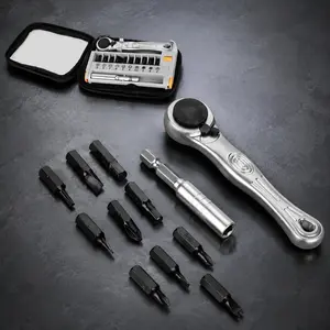 26-in-1 Multi-Tool Ratchet Screwdriver Set, Portable Mountain Bike Repair Kit, Waterproof Shockproof Tool Bag, Durable Outdoor Cycling Essential, Reinforced Emergency Gear for Home and Travel