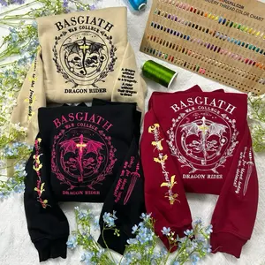 Fourth Wing Embroidered, Basgiath War College, Fourth Wing Shirts, Violet Sorrengail, Xaden Riorson, Dragon Rider, Bookish Shirt Fleece Menswear