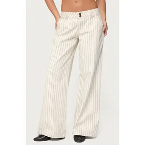 Edikted Women's Cory Striped Low Rise Jeans