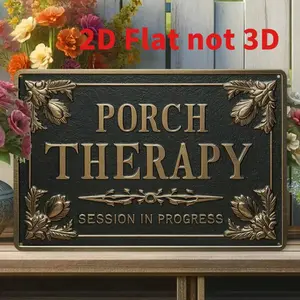 Vintage Tin Sign Porch Therapy Session In Progress Rustic Wall Art 8x12 Inches 20x30 Cm Home Decor Relaxation Sign Porch Decor Iron Multicolor metal wall sign Vintage Metal Tin Sign home decor plaque funny bar sign