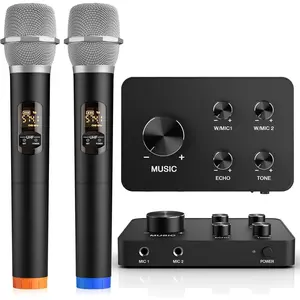 Karaoke Microphone System,  Handheld Mixer  Microphones for  TV, Speaker & Amplifier, HDMI/AUX in/Out, 100FT, Dynamic Microphonefor  Karaoke, Singing, Church & Wedding