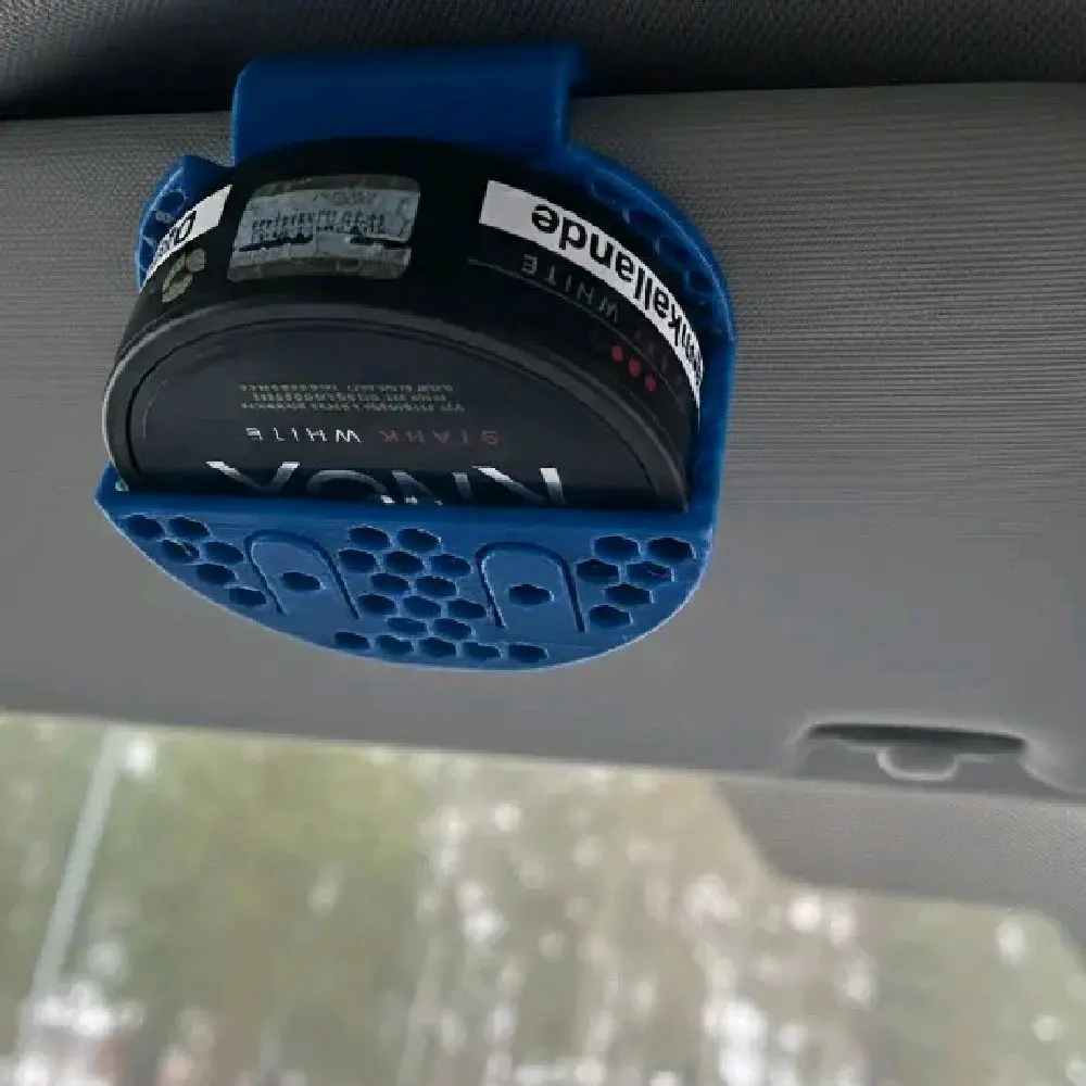 Zyn/Dip Can Visor Holder, Car Interior Stowing & Tidying Accessory for Automotive & Motorcycle Use