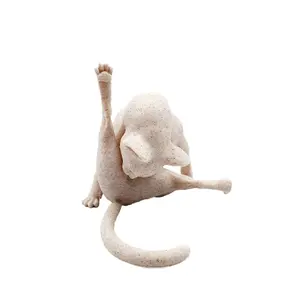 Cat Licking Hair Ornament, Creative Home Decor, Realistic Cat Design, Cute Artistic Sculpture, Perfect for Living Room Decoration