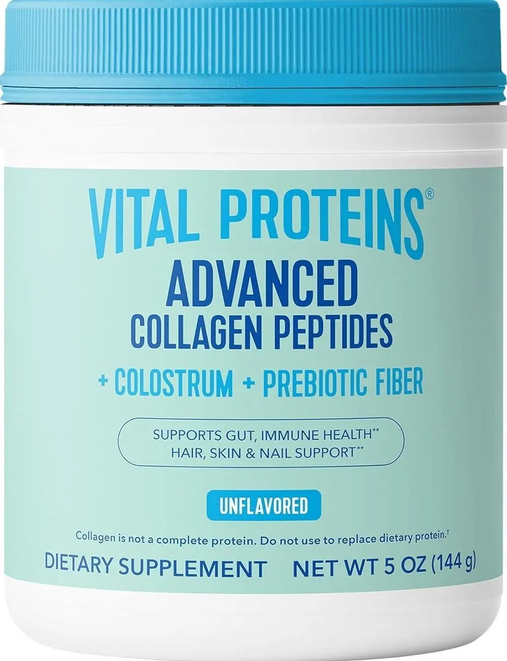 Advanced Collagen + Colostrum + Prebiotic Fiber, 5oz | VERISOL® Collagen Peptides, Supports Gut & Immune Health, Hair Skin & Nails, Colostrum & Prebiotic Fiber, 16 Servings