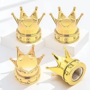 Upgrade Your Ride with Crown Design Tire Valve Caps - Durable, Eco-Friendly Anti-Oxidation Material for Cars, Trucks & Bikes. Enhance Style & Safety for Outdoor Cycling, Urban Commutes & Festive Decor. Tire Pressure Caps
