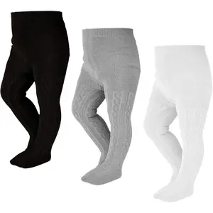 Baby Girl Tights Thick Cable Knit Leggings Stockings Cotton Pantyhose for Newborn Infant Toddler 3/4/5/6 Pack
