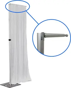 Slip-On Drape Support 10" to 18" for Backdrop Stand, Pipe and Drape Stand Kit Double Backdrop Frame(2 Pack)