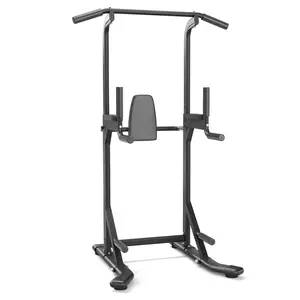 Multi-Functional Free Standing Pull Up Bar Power Tower – 450 lbs Capacity Adjustable Dip Station – Strength Training Equipment for Home Gym, Pull Ups, Dips, Leg Raises – Black