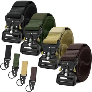 Tactical Belts for Men 4 Pack, Compass Military Web Belt, Heavy-Duty Quick-Release Metal Buckle Riggers Belt for Mentitanium bolts