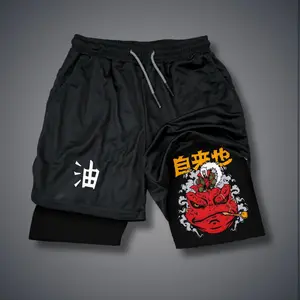 Naruto 80s 90s summer men shorts for men jorts outfit men graphic shorts Double-layer sports shorts Comfortable short shorts summer