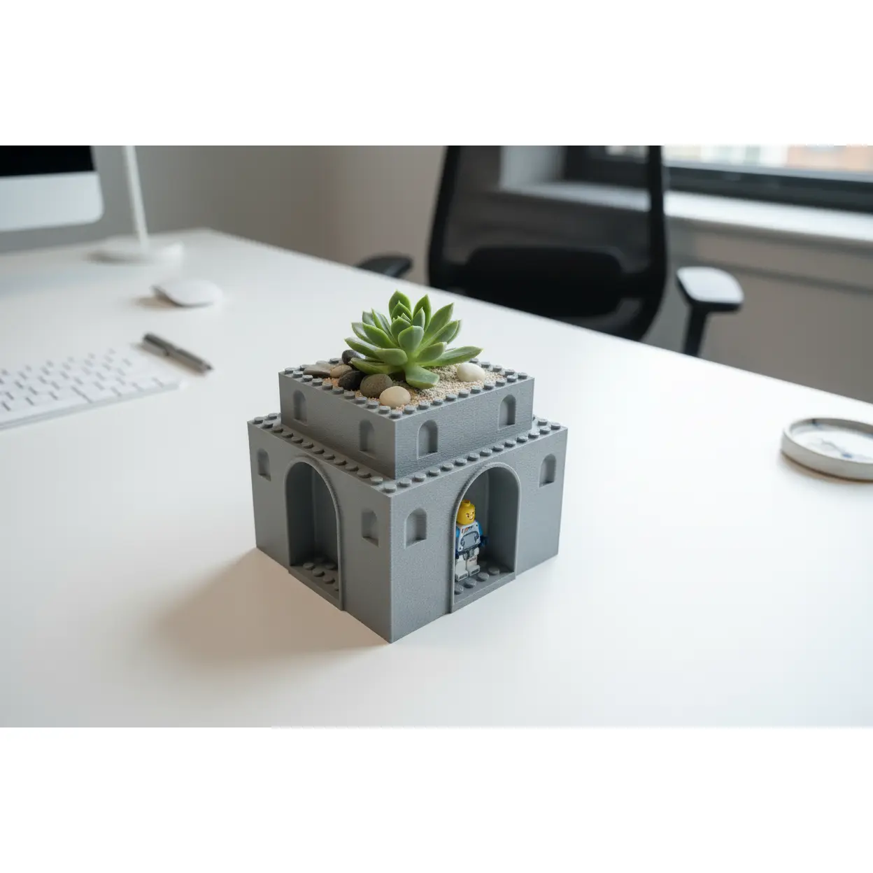 Castle Planter with Brick-Compatible Base