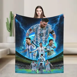 Lionel Messis Flannel Blanket Premium Ultra Soft Lightweight Durable, Perfect for Bed, Sofa, Travel, and Thoughtful Gifts