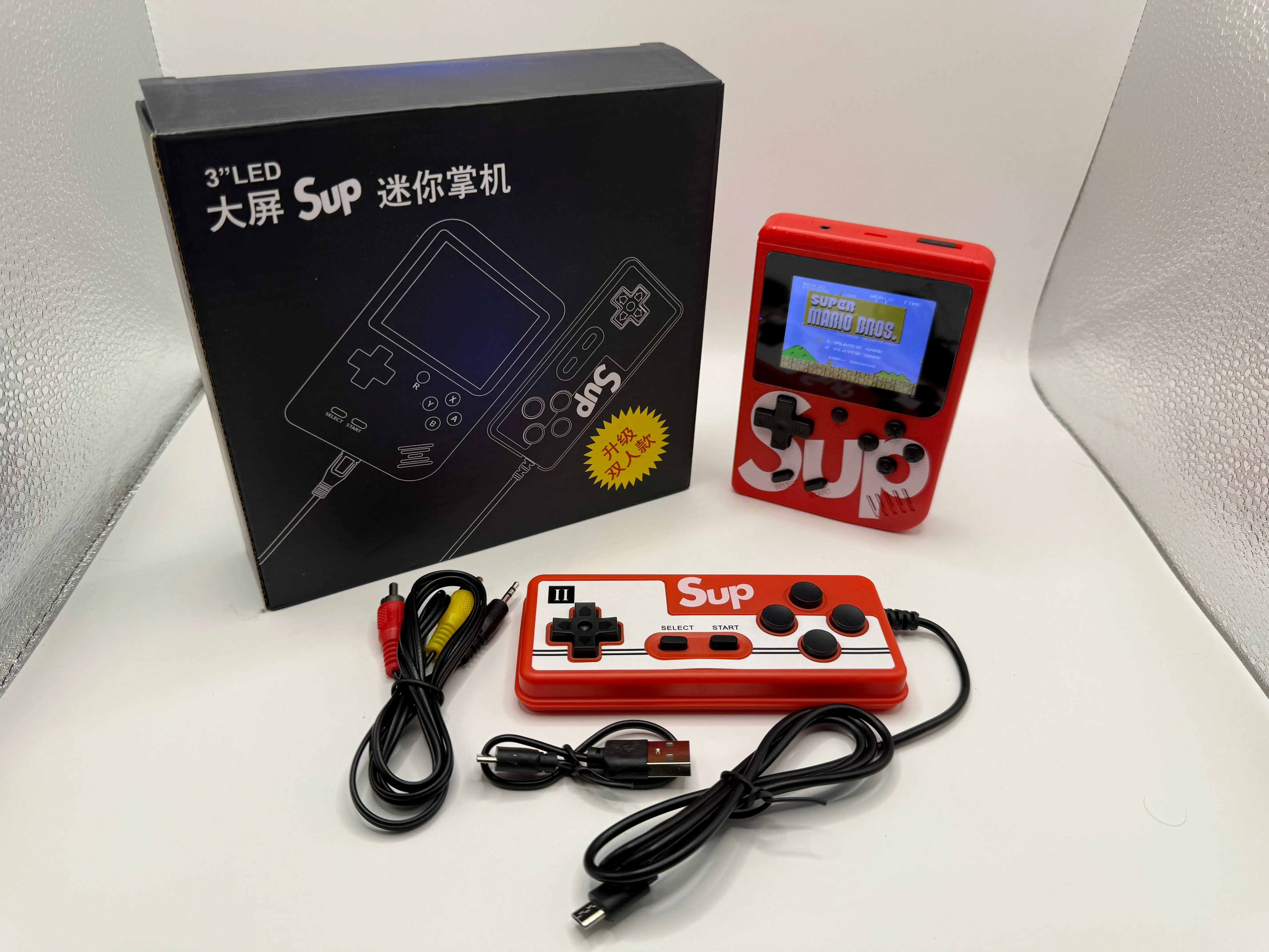Sup 3" LED Retro Handheld Game Console with Controller