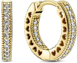 Pandora Pave Heart Hoop Earrings 266317C01