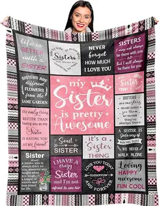 Sister Gifts from Sis, Sisters Birthday Gift Idea, Best Sister Ever Gift for Women, Birthday Gifts for Sisters, Sis Soft Throw Blanket 60" x 50"