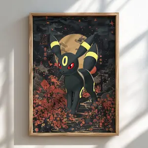 Umbreon Midnight Glow Poster | Japanese Wall Art Print