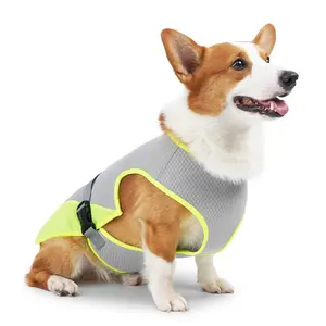 Summer cool chest and back vest, outdoor dog cooling jacket, safe reflective pet cooling vest, lightweight breathable sunscreen pet jacket