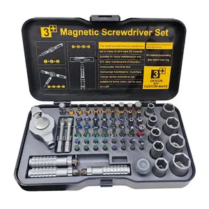 65 piece multifunctional screwdriver set, cross shaped screwdriver combination, essential hardware tool for home maintenance, suitable for home maintenance and DIY projects, Multipurpose Screwdriver Kit