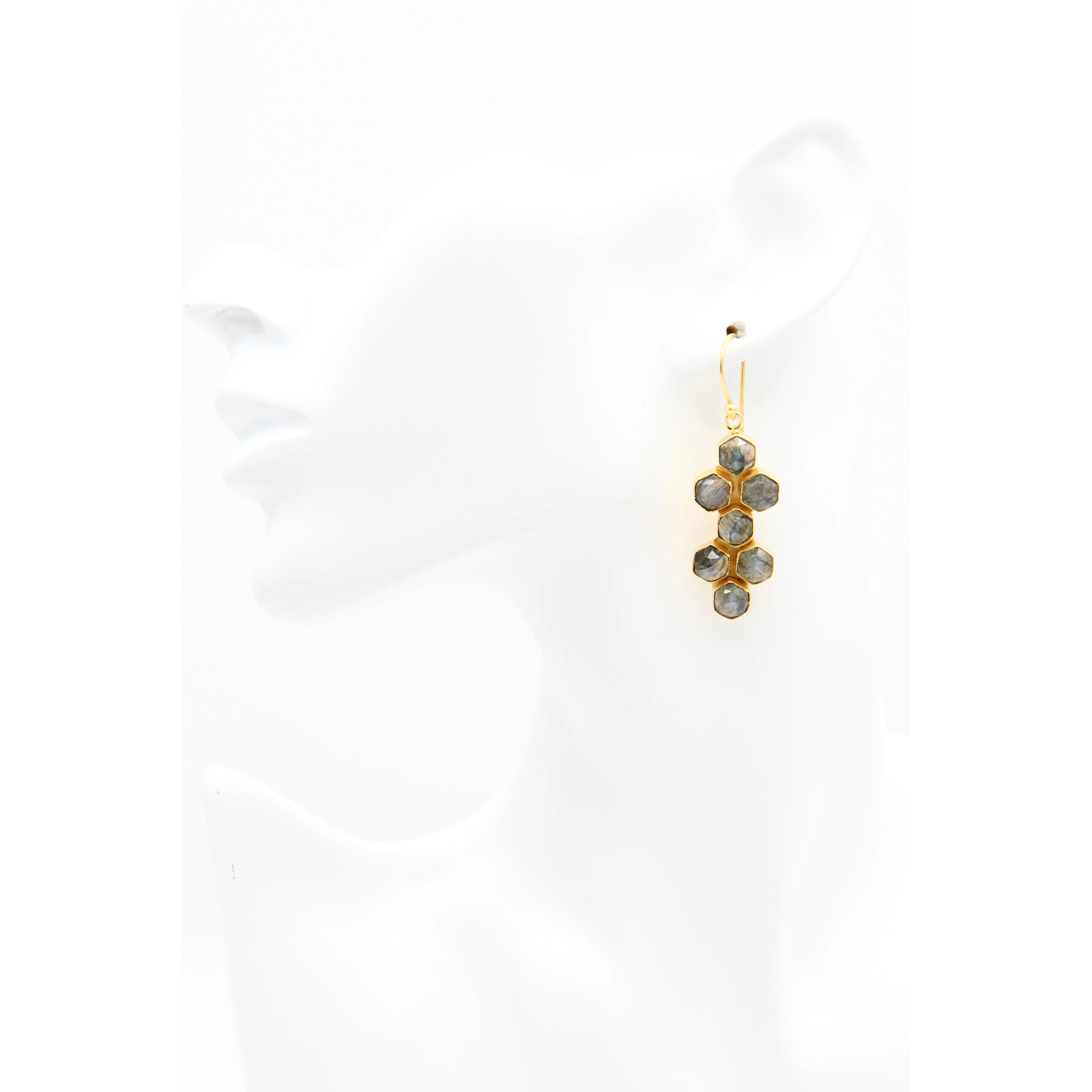 Labradorite Honeycomb Earrings