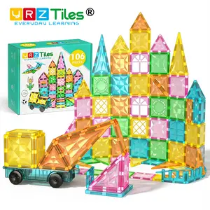 YRZtiles 106Pcs Magnetic Building Blocks, Ideal Birthday & Holiday Gift for Kids 3+ Preschool STEM Educational Creative Stacking Toy