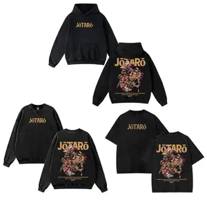 Jotaro KUJO JOJO BIZARRE ADVENTURE JOESTAR STAND Anime Oversized Shirt, Hoodies, Sweatshirt Heavyweight Cotton Shirt Regular Comfort Tshirt Clothes Top vintage jesus graphic tee Fabric Top