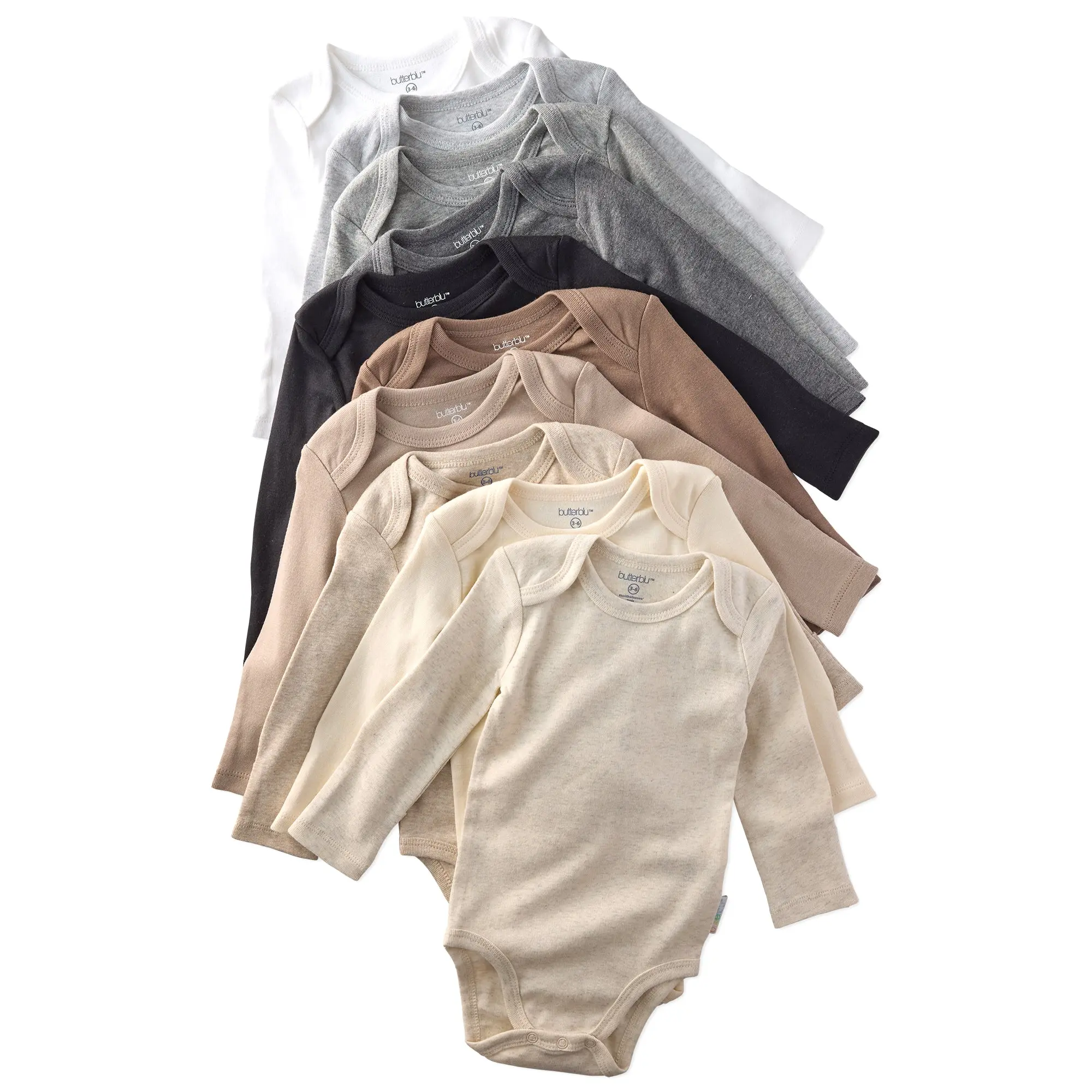 BLAKE 10-Pack Long Sleeve Bodysuit 100% Organic Cotton Baby Clothes