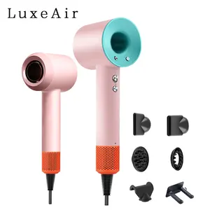 LuxeaAir Multifunctional Hair Dryer Set, 110000RPM  200 Millions Negative Ionic Low Noise Professional Intelligent Temperature Hair Dryer High Speed Bladeless Professional Care Blow ,Brushless Blow Dryer with Magnetic Diffuser and Nozzle