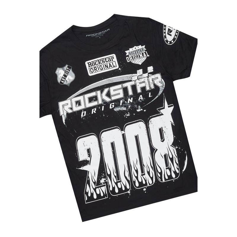 Amos Black/White T-Shirt/Denim Short Set