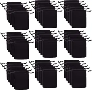 Drawstring Cloth Bag 50pcs Velvet Double Jewelry Drawstring Pouches Small Jewelry Bracelet/Headphones