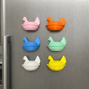 Set of 6 3D Printed Hen on Nest Refrigerator Magnets Vintage Farmhouse Chicken Decor Handmade Farm Kitchen Fridge Magnets Rustic Easter Gift