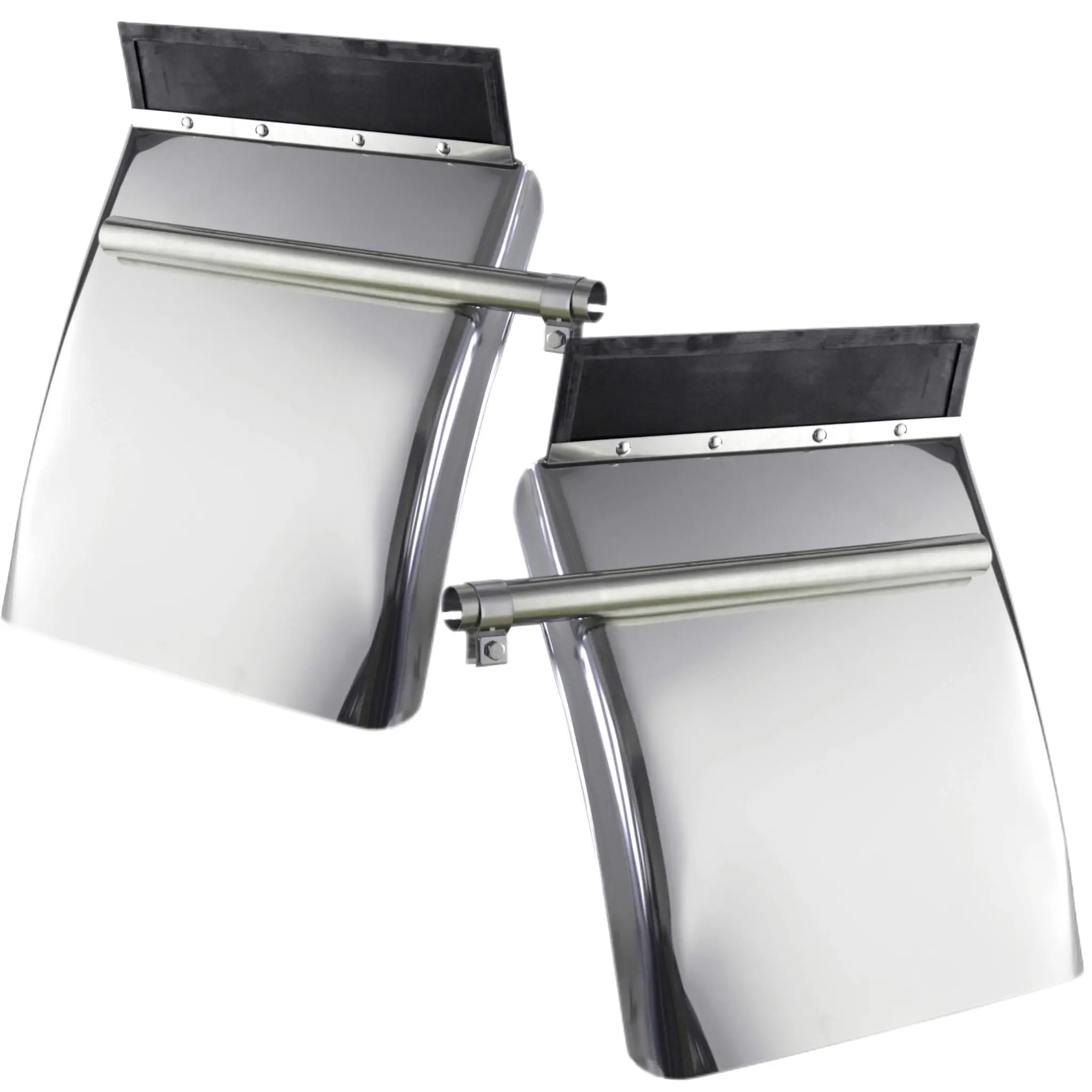 Stainless Steel Quarter Fenders Kit for Semi Trucks, Trailers & Cars, 24"x29" Automotive Exterior Mud Flaps & Splash Guards, Includes Tube Bracket, Mounting Hardware, Left & Right Protectors, Fits Kenworth, Freightliner, Peterbilt, Car