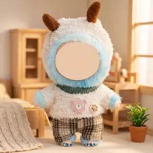 Doll Clothes for 17cm Doll, 4-Piece Fashion Outfit Set with Accessories, Cute Everyday Wear for Plush Vinyl Doll, Doll Clothes for Collectors Gift (No Doll)