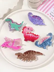 Cute Dinosaur Design Hair Claws, Hairpin, Super Cute Clips, Colorful Hair Accessories for Women & Girls, Minimalist Headwear Suitable for Thick Hair