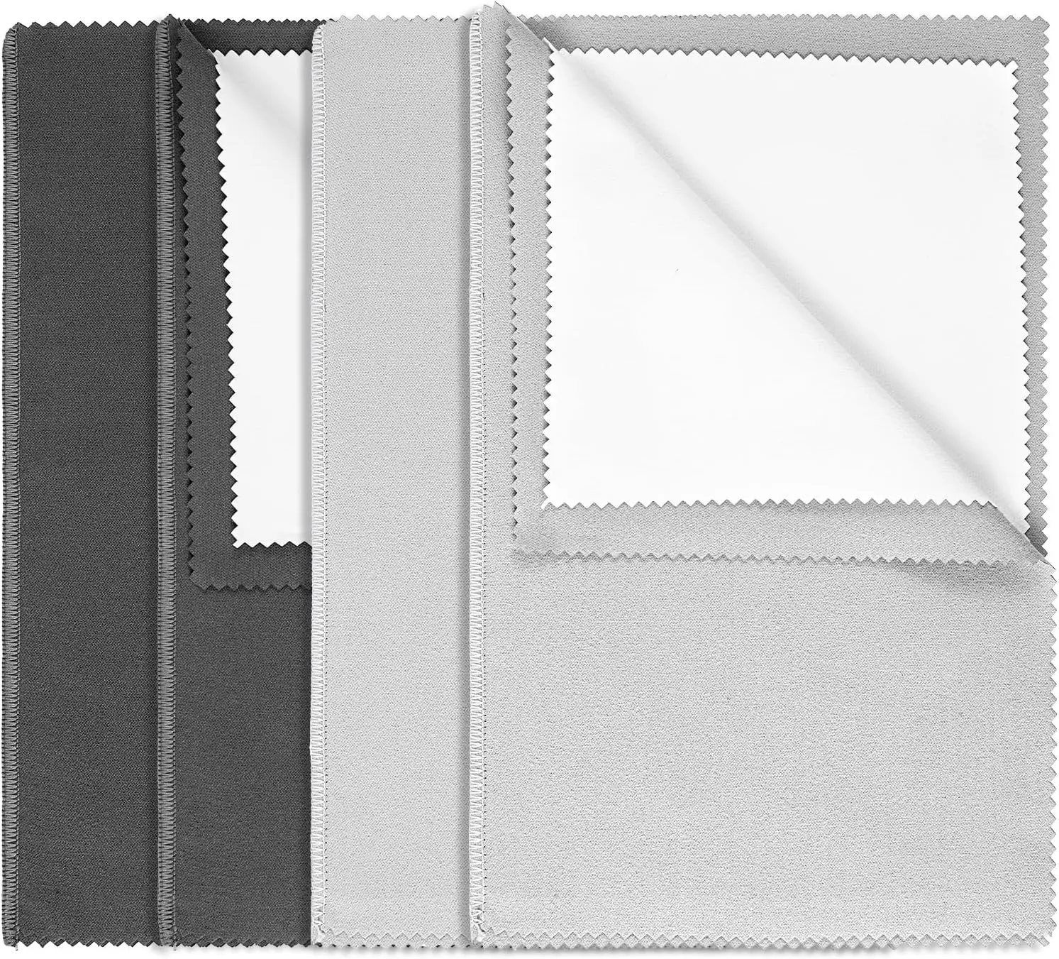 [- 2Pcs 12x10 in Long-Lasting Soft Microfiber Double-Sided Cleaning Cloths, Home Care Supplies for Silver and Gold Jewelry Polishing