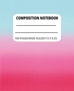 Composition Notebook Wide Ruled: Pink and Blue Marble Notebook | Pretty Composition Notebooks for School Girls Teenagers