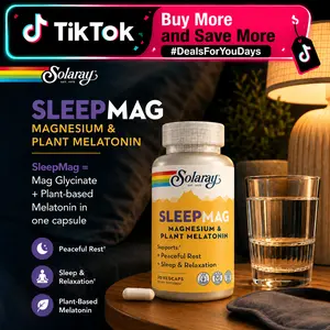 Solaray SleepMag — Magnesium Glycinate + Plant-Based Melatonin — Sleep Cycle Support