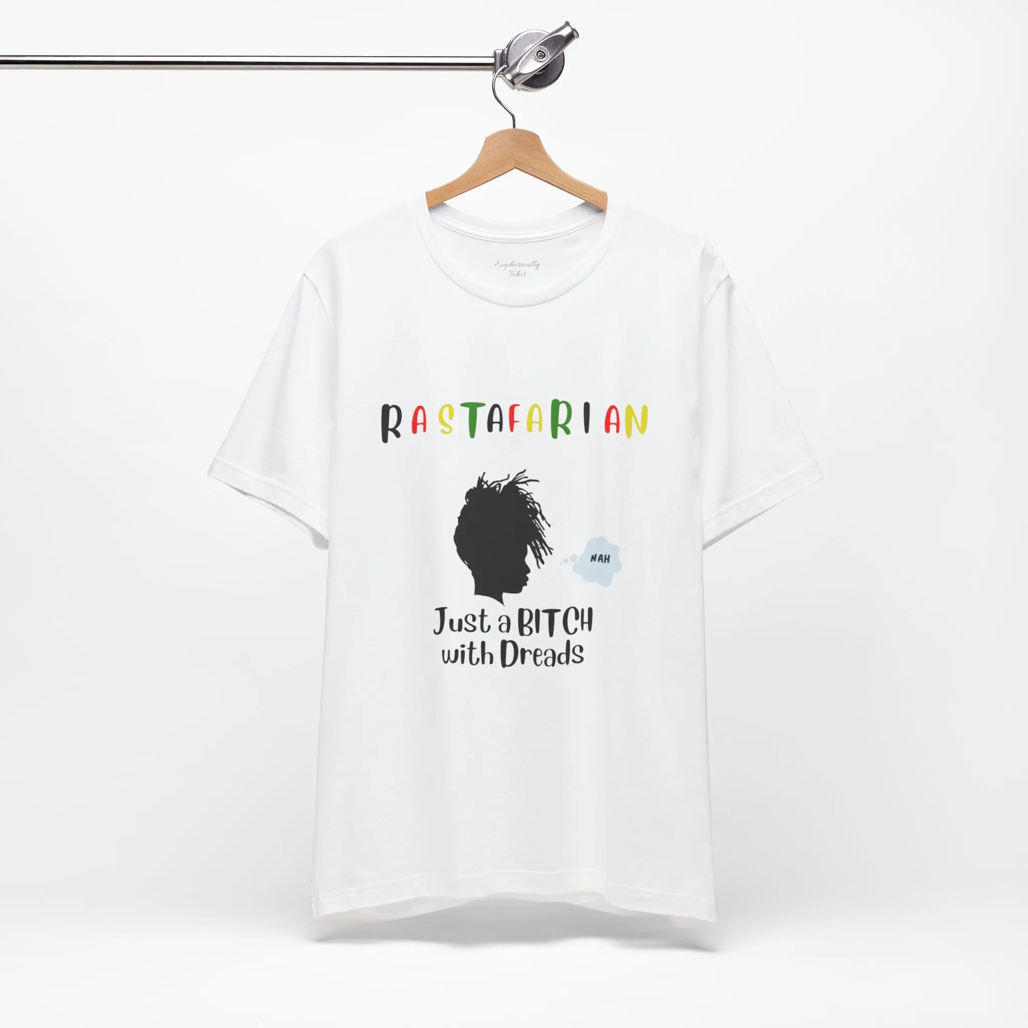 Men's Casual Tee, Breathable Cotton Ribbed Knit Fabric Round Neck Short-Sleeve Menswear Top - Sarcastic Rastafarian Dreads Prints T-Shirt for Pairing with Jeans, Jackets, Men's Stuff, Ring-Spun Cotton, Retail Fit, Shortsleeve, Graphic Print, Adult Sizing,