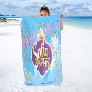 Single pack, multiple sizes, letter and ribbon pattern printed sporty beach towels, washable towel, machine washable - soft, absorbent, quick-drying, suitable for pool, camping, travel, and gym use, a beach essential.