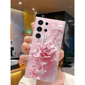 1pc Pearl Rose Flower Butterfly Soft Phone Case, Compatible With Galaxy A04e/12/A13/A14/A34/A50/A52/A53/A54/S21/S22/S23/S24/S25/S25Ultra, 6A/7A/8A, 12T/13T