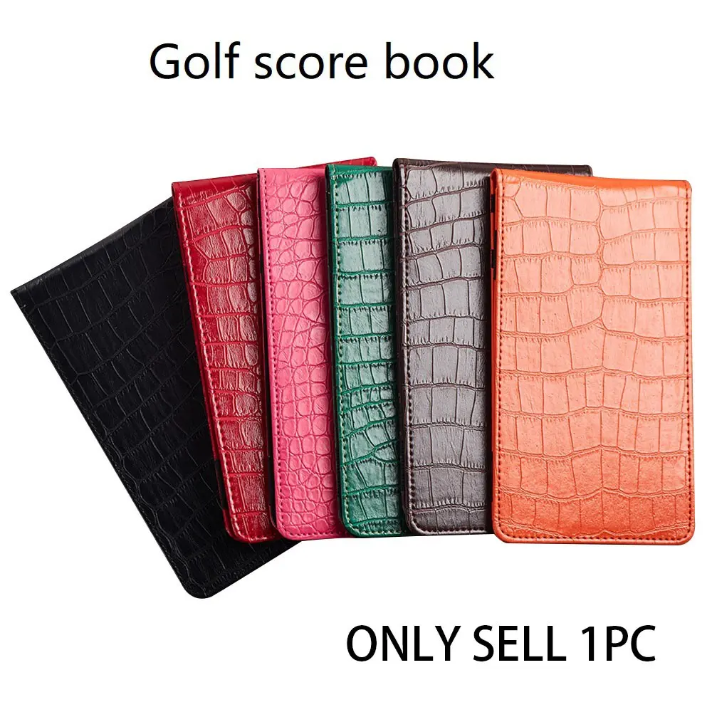 Golf Scorebook Crocodile Leather Texture, Golf Ball Record Data Notebook, Golf Scoring Book for Golfers, Golf Accessories, Golf Gifts