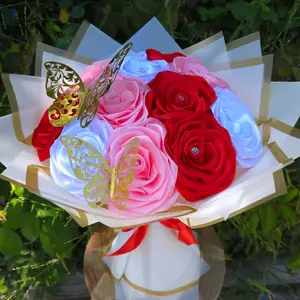Eternal Rose Bouquet gift Butterfly  Decor Flower Decorative